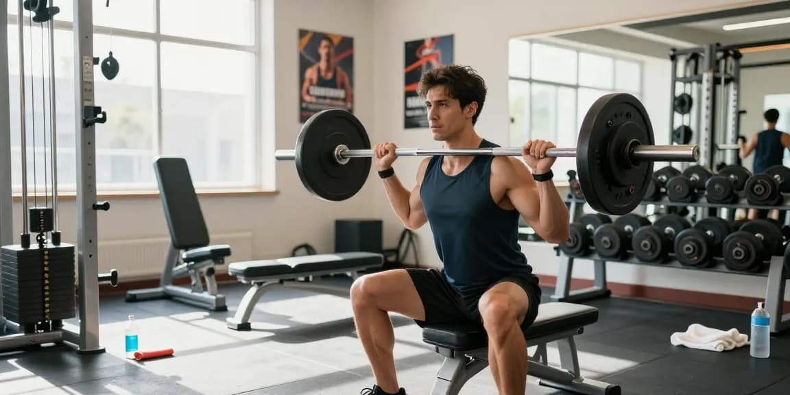 Globale Pharma Steroide in einer modernen Fitnessumgebung, Athlet beim Gewichtheben.