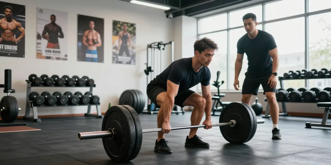 Utinon Steroids Shop – Athlet im Fitnessstudio beim Deadlift-Training mit idealer Technik.