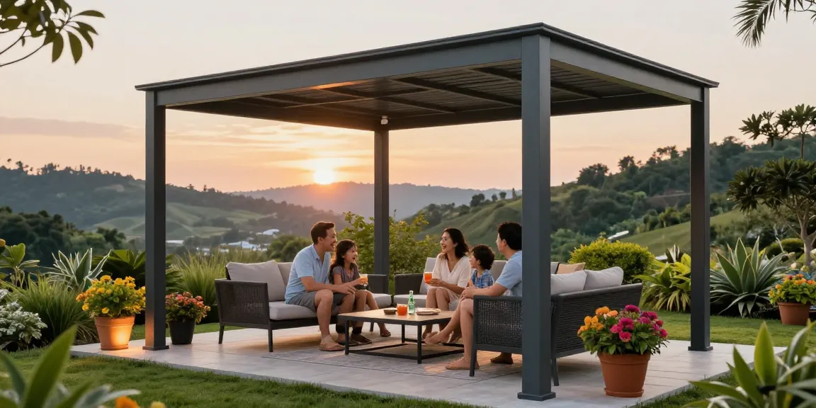 Moderne Terrassenüberdachungen schaffen einladende Außenbereiche mit gemütlicher Atmosphäre und stilvollen Möbeln.
