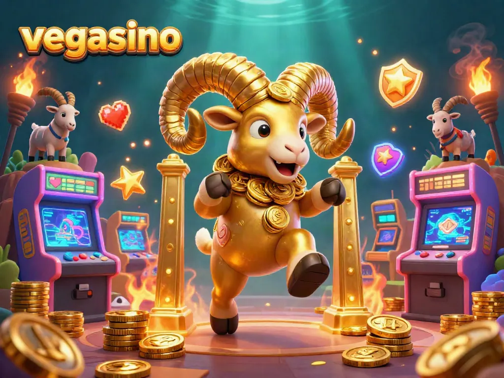 Interact with the vibrant vegasino characters as they charge through a dazzling casino gaming scene.
