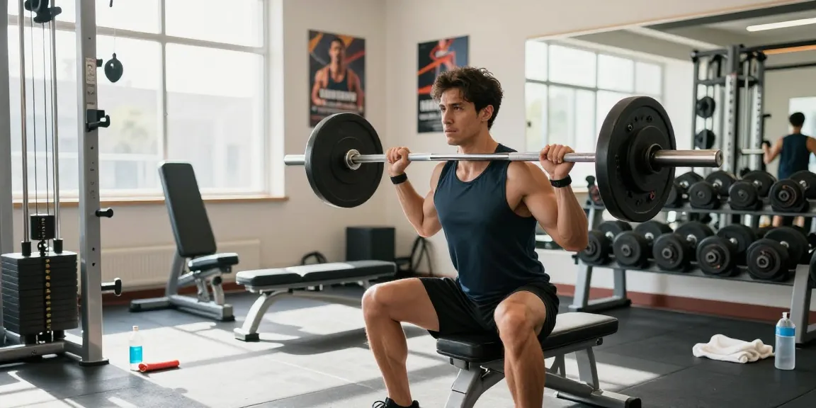 Globale Pharma Steroide in einer modernen Fitnessumgebung, Athlet beim Gewichtheben.