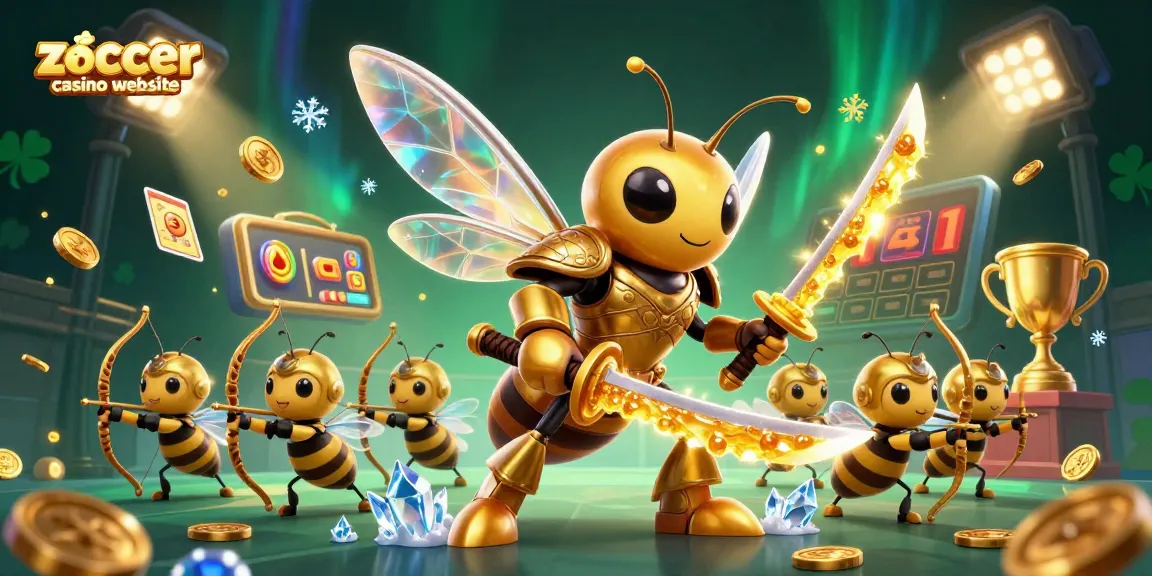 Experience the thrill of the zoccer casino website with dynamic 3D characters, slots, and golden casino elements.