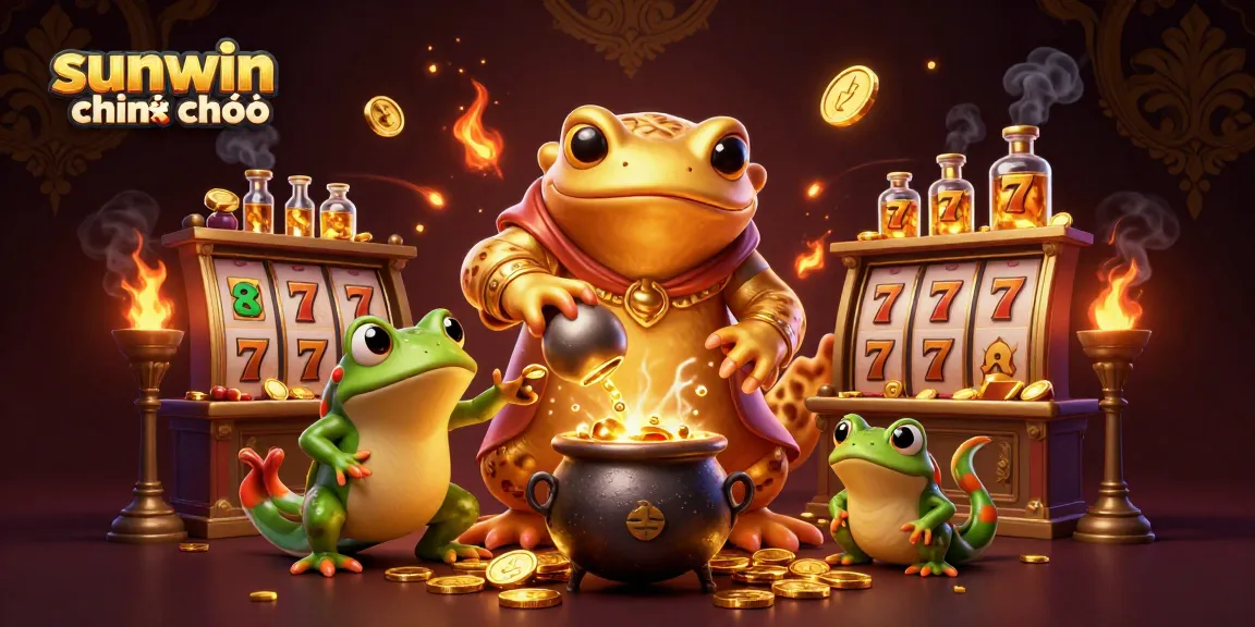 Experience the excitement of sunwin chính chủ with vibrant slot reels and golden rewards in a captivating 3D illustration.